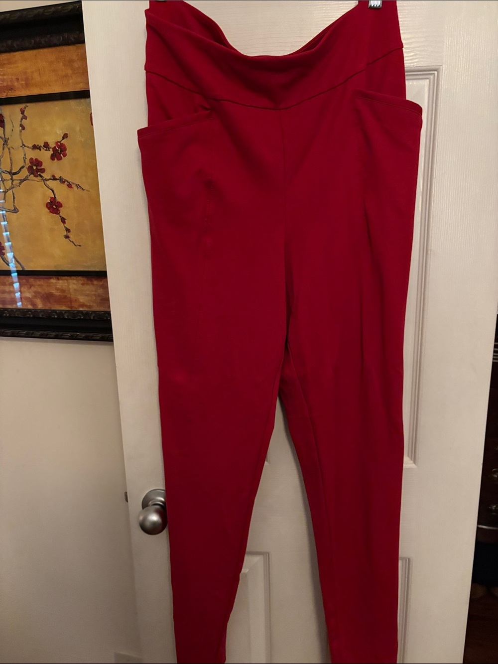 Cato Bright Red Pull-On hi-rise Stretch Trousers